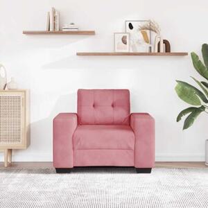Sofa fotel różowy 100x78x80 cm aksamit