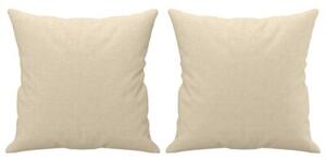 Sofa 2-osobowa z poduszkami, kremowa, 120 cm, tkanina