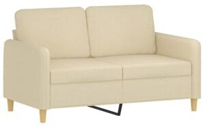 Sofa 2-osobowa z poduszkami, kremowa, 120 cm, tkanina