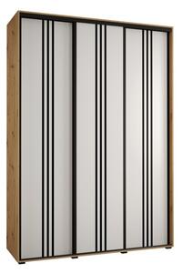 Szafa przesuwna wysoka Davos 6 170, gł. 60 cm artisan + biały + czarny