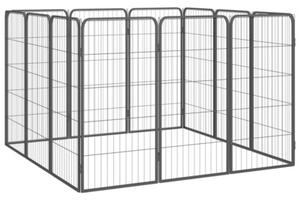 Kojec dla psa, 12 paneli, czarny, 50x100 cm, stal