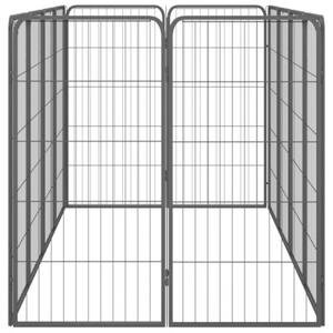 Kojec dla psa, 12 paneli, czarny, 50x100 cm, stal