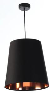 Czarna lampa wisząca nad stół z abażurem rose gold - S404-Arva