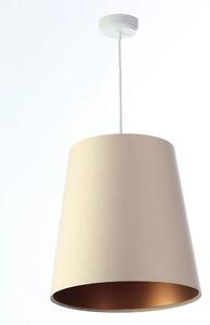 Kremowo-miedziana lampa wisząca z abażurem - S405-Arva