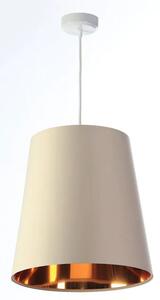 Kremowa lampa wisząca z abażurem rose gold - S405-Arva