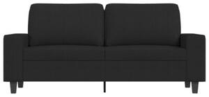 Sofa 2-osobowa, czarna, 140 cm, tapicerowana tkaninÄ
