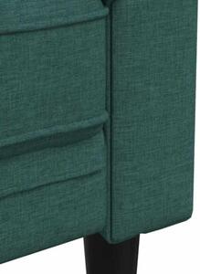 Sofa chesterfield, dwuosobowa, ciemnozielona, obita tkaninÄ