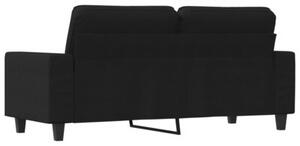 Sofa 2-osobowa, czarna, 140 cm, tapicerowana tkaninÄ