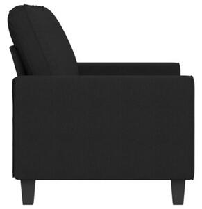 Sofa 2-osobowa, czarna, 140 cm, tapicerowana tkaninÄ