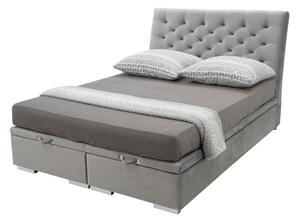 Łóżko kontynentalne z pikowanym wezgłowiem DAPHNE 160x200 cm