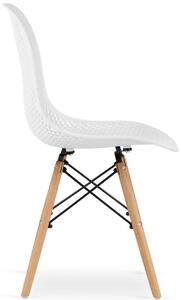 Komplet białych nowoczesnych ażurowych krzeseł 4 szt. - Lokus