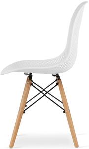 Komplet białych nowoczesnych ażurowych krzeseł 4 szt. - Lokus