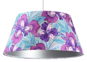 Fioletowa welurowa lampa wisząca w kwiaty - S413-Najra