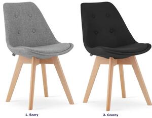 Komplet 4 szt. czarnych tapicerowanych krzeseł - Neflax 4S