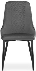 Komplet ciemnoszarych tapicerowanych krzeseł do salonu 4 szt. - Omer