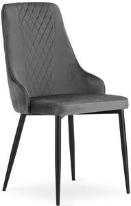 Komplet ciemnoszarych tapicerowanych krzeseł do salonu 4 szt. - Omer