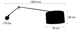 Kinkiet / Lampa scienna czarny z welurowym abażurem taupe 35 cm regulowanym - Blitz Oswietlenie wewnetrzne