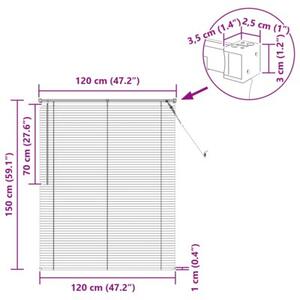 Żaluzja wenecka pvc srebrnoszara 150x120 cm z regulacją światła i klipsem bezpieczeństwa