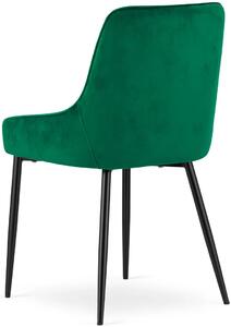 Komplet zielonych aksamitnych krzeseł do jadalni 4 szt. - Cinar