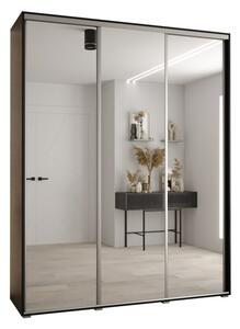 Szafa przesuwna wysoka Davos 2 190, gł. 60 cm czarny + czarny + srebrny