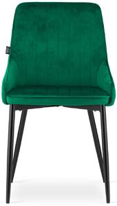 Komplet zielonych aksamitnych krzeseł do jadalni 4 szt. - Cinar