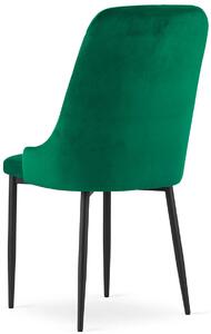 Komplet zielonych welurowych krzeseł do gabinetu 4 szt. - Hamza