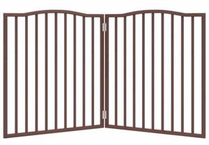 Składana bramka dla psa, 2 panele, brązowy dąb, 160 cm, drewno