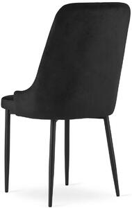Zestaw czarnych tapicerowanych pikowanych krzeseł 4 szt. - Hamza