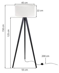 Lampa podłogowa trójnóg czarny Light Home LH Juta 1xE27 45cm abażur walec biały