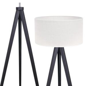 Lampa podłogowa trójnóg czarny Light Home LH Juta 1xE27 45cm abażur walec biały