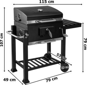 Grill ogrodowy węglowy GOCKOWIAK Vulcan Zamykany, na kółkach, termometr, popielnik