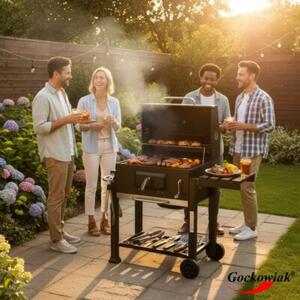 Grill ogrodowy węglowy GOCKOWIAK Vulcan Zamykany, na kółkach, termometr, popielnik
