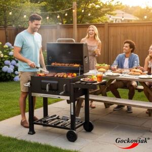 Grill ogrodowy węglowy GOCKOWIAK Vulcan Zamykany, na kółkach, termometr, popielnik