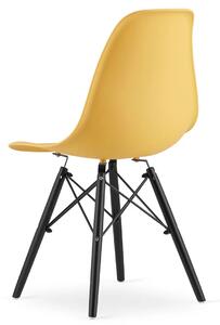 Komplet żółtych krzeseł skandynawskich 4szt. - Naxin 3S