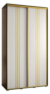 Szafa przesuwna wysoka Davos 6 140, gł. 45 cm czarny + biały + złoty