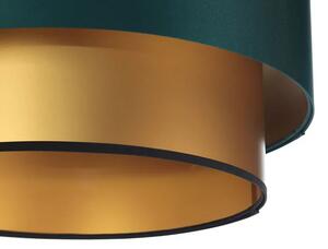 Złoto-zielona lampa wisząca glamour z abażurem - S417-Melux