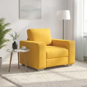 Sofa fotel jasnożółty 100x77x82 cm tkanina corduroy