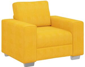 Sofa fotel jasnożółty 100x77x82 cm tkanina corduroy