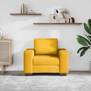 Sofa fotel jasnożółty 100x77x82 cm tkanina corduroy