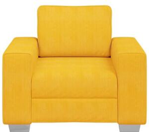 Sofa fotel jasnożółty 100x77x82 cm tkanina corduroy