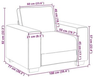 Sofa fotel jasnożółty 100x77x82 cm tkanina corduroy