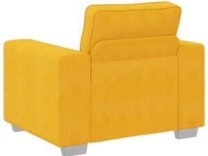 Sofa fotel jasnożółty 100x77x82 cm tkanina corduroy