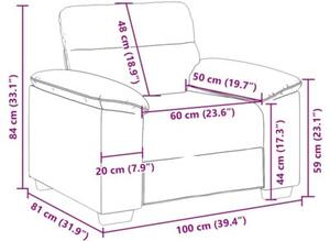 Sofa fotel cloud grey 100x81x84 cm tkanina