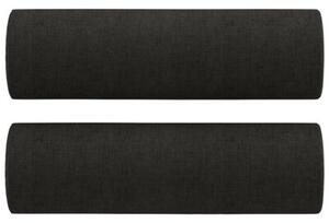 Sofa 2-osobowa z poduszkami, czarna, 140 cm, tkanina