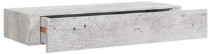 Półki ścienne z szufladą, 2 szt., szare, 60 x 23,5 x 10 cm, mdf