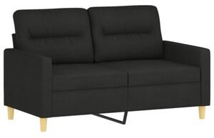 Sofa 2-osobowa z poduszkami, czarna, 120 cm, tkanina