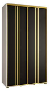Szafa przesuwna wysoka Davos 6 140, gł. 60 cm biały + czarny + złoty