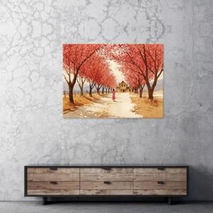 Obraz Na Płótnie Drzewa Czerwony Do Sypialni Salonu 60x40
