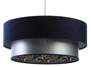 Lampa wisząca z welurowym zdobionym abażurem - S425-Movia