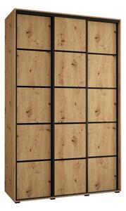 Szafa przesuwna wysoka Davos 4 150, gł. 60 cm artisan + artisan + czarny